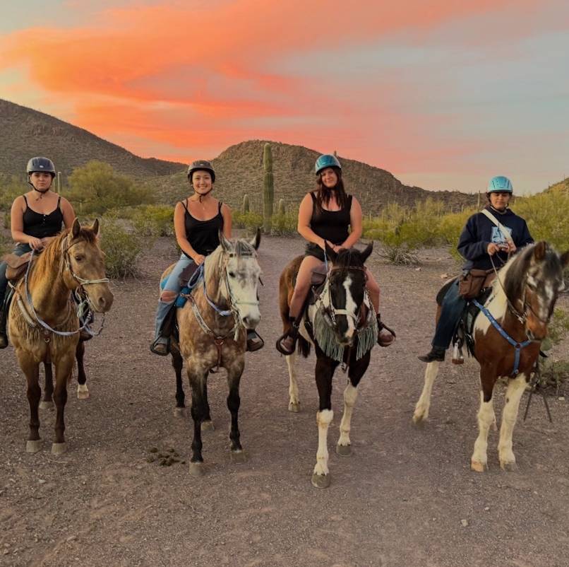 Guided horseback riding through the Sonoran Desert at Catalina Riding Club in Tucson, Arizona